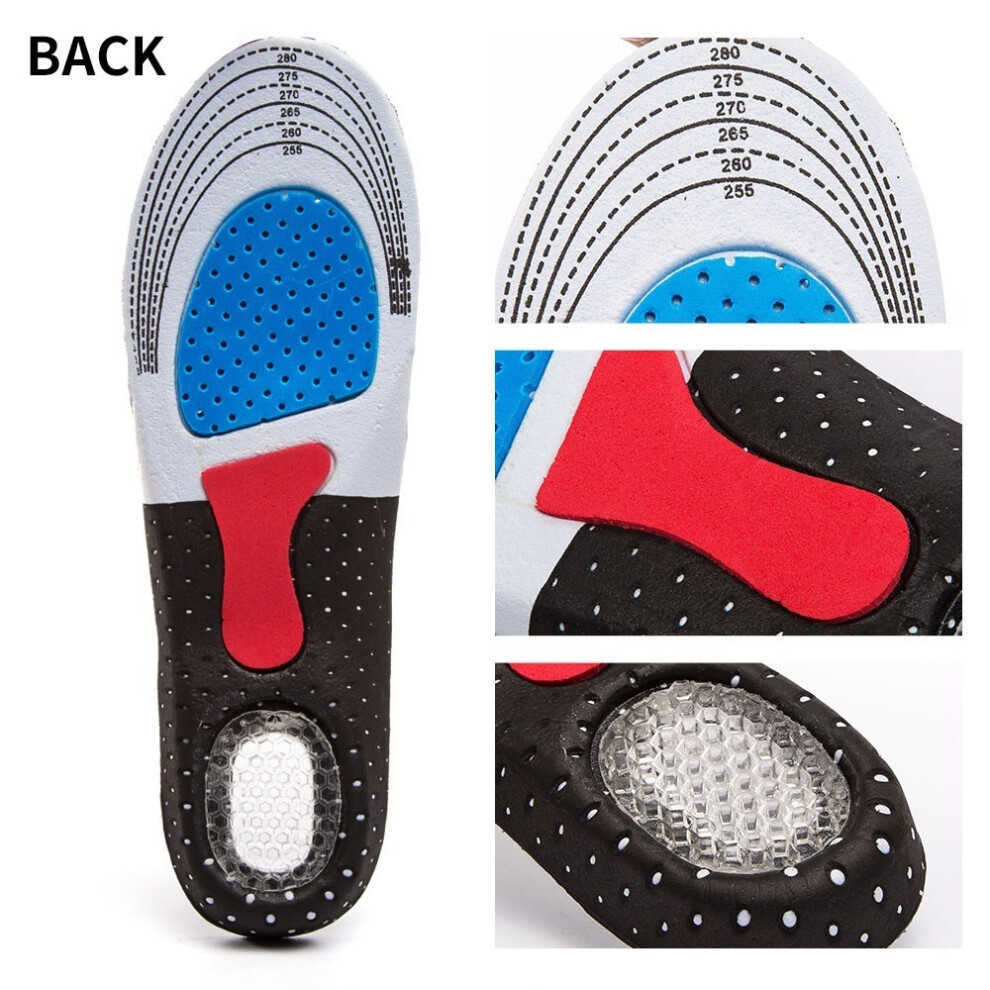 Black (Black) Men And Women's Fashion Silica Gel Insoles Orthotic Sport Running Shoes Insoles