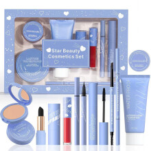(Multicolor) Beauty Set Box Eye Black Powder Lipstick Eyeliner Makeup Set