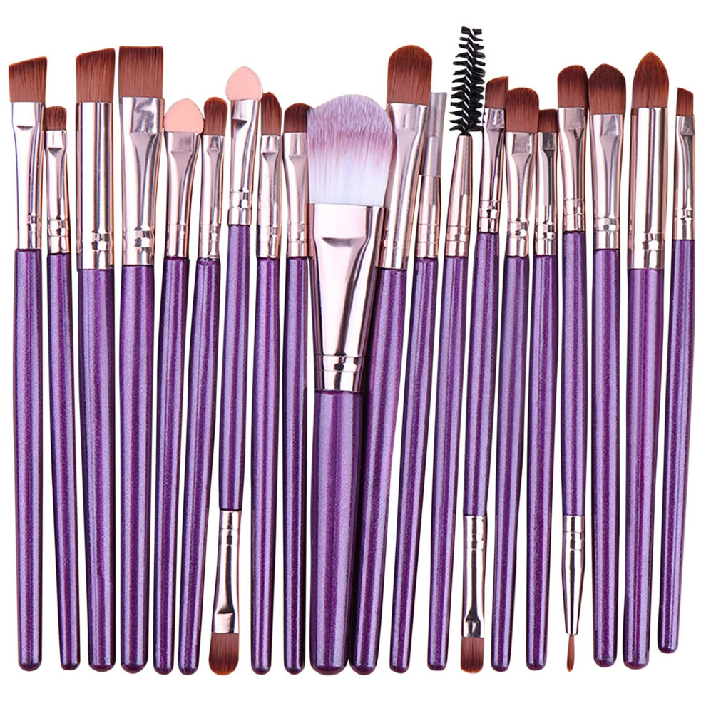 Purple (Purple) 20 Pcs Makeup Brush Set Tools Make-Up Toiletry Kit Wool Make Up Brush Set