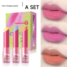 (A) Temperature Change Lipstick 3 Sets Moisturizing Colorful