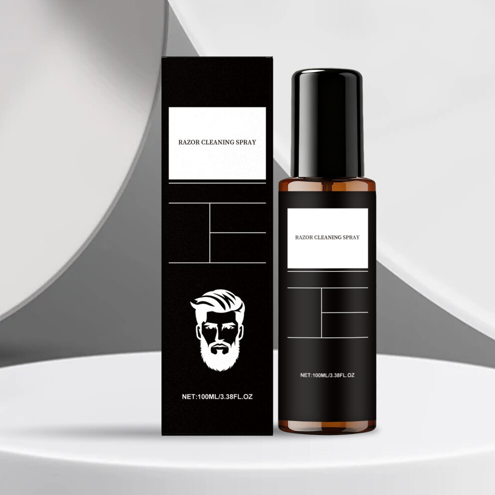 Black (Black) Men's Shaving Brush Cleaner Blade Cleaner Lubricant Maintenance Care Solution 100Ml
