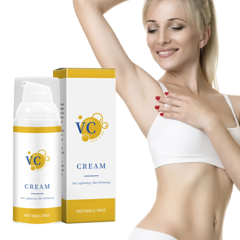White/Cream (Multicolor) Lightening Pigment Hydrating Moisturizing Lotion Brightens Tone Fine Lines Care 50G