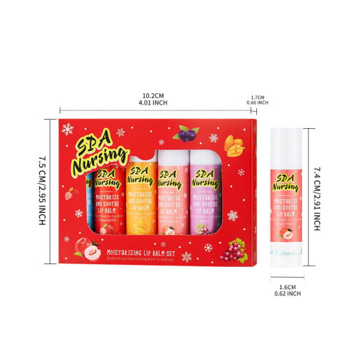 (Multicolor) Lipstick Case Moisturizing Fruit Lipstick 6pcs 1