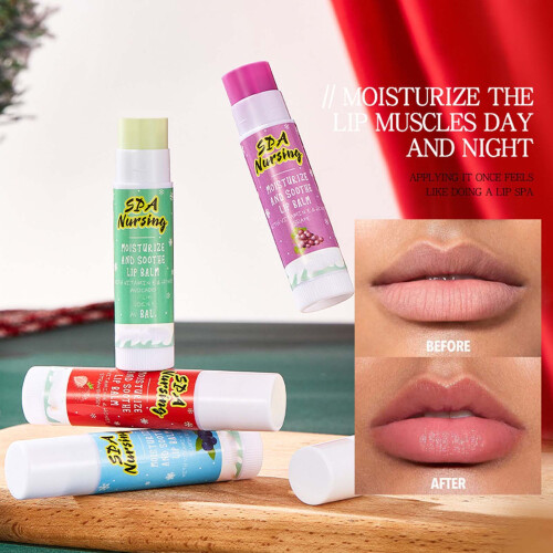 (Multicolor) Lipstick Case Moisturizing Fruit Lipstick 6pcs 2