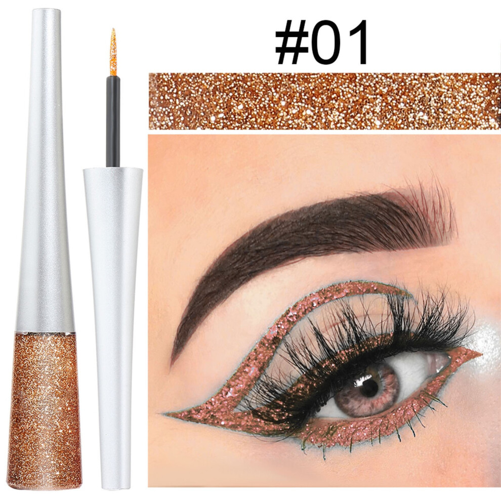(A) 16 Colors Colorful Glitter Glitter Glitter Powder Glitter Eyeliner Liquid 5ml