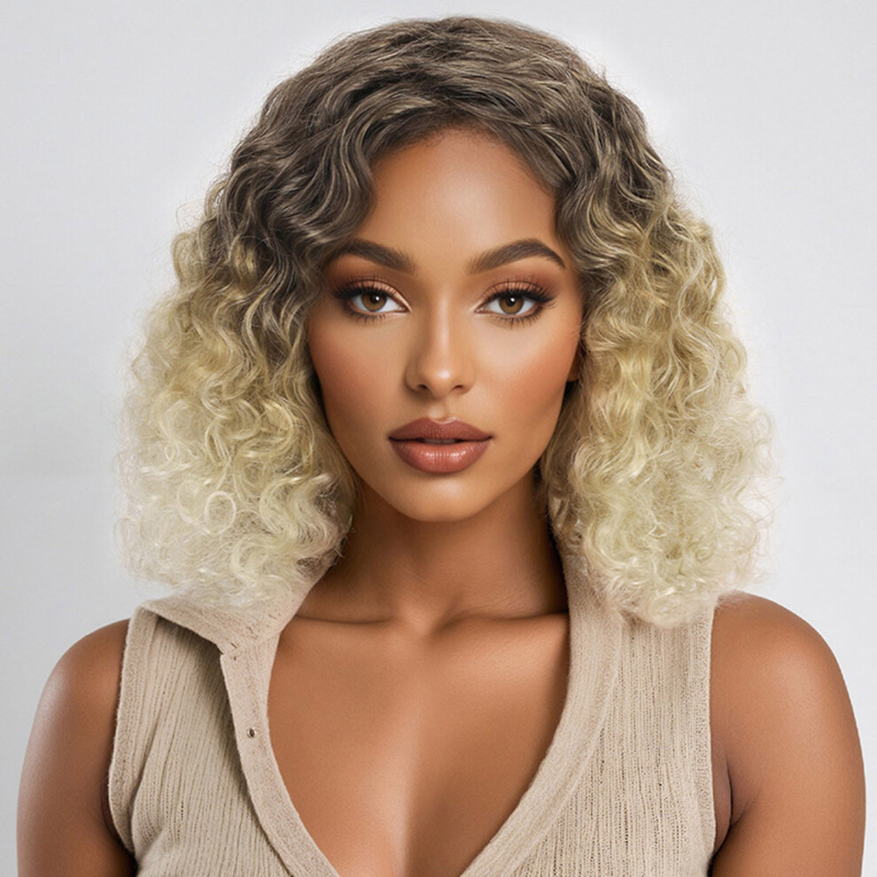 (Multicolor) Blonde  Curly Wig Wigs Soft Synthetic Wig For Fashion Women
