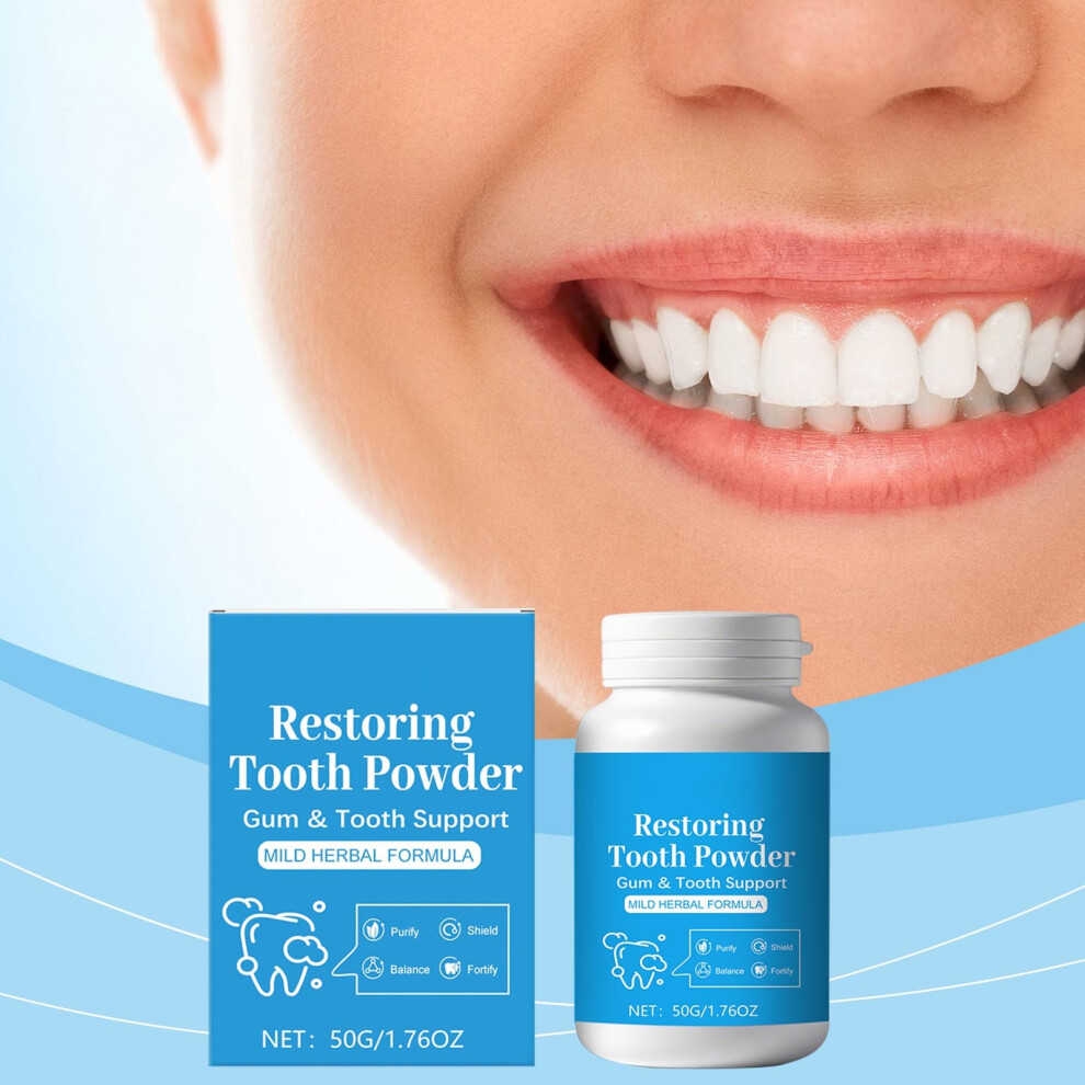 Blue (Blue) Tooth Repairing Powder Tooth Powder Teeth Restoration Powder Natural Tooth Powder For Freshen Breath Strengthening Gums 50G