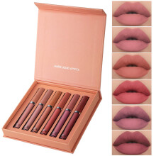 (B) 6PCS Velvet Mist Face Lip Glaze Set Box Matte Lip Cheek-use Liquid Lipstick Women's Lip Glaze Set For Anniversary Birthday Party