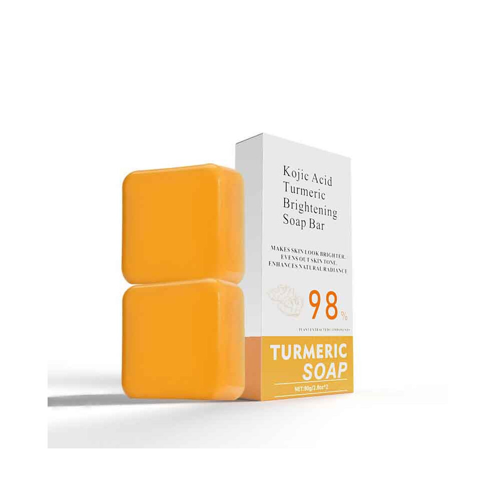 Yellow (Yellow) Turmeric Soap 2-Piece Set Brightening Soap Citric Soap Lemon Body Cleansing Soap