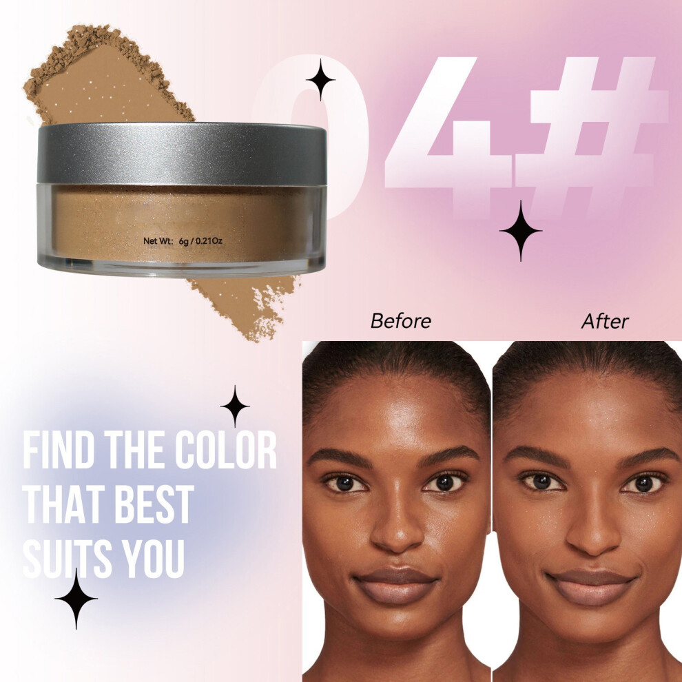(Multicolor) Translucent Setting Powder Setting Powder Oil Control Tone-up Face Powder Highlighter Makeup Finishing Long-Lasting Loose Powder
