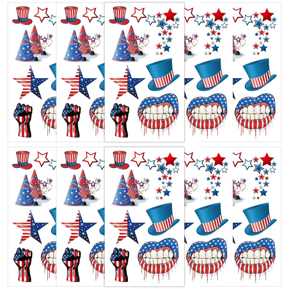 (Multicolor) Independence Day Sweat Face Sticker Decoration Props
