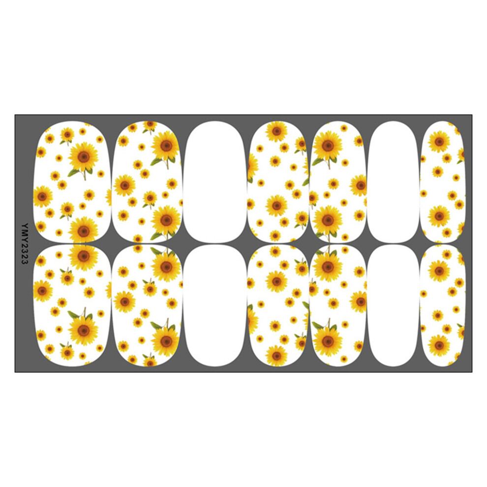(F) Sunflower Nail Water Sticker DIY Sunflower Little Nail Sticker