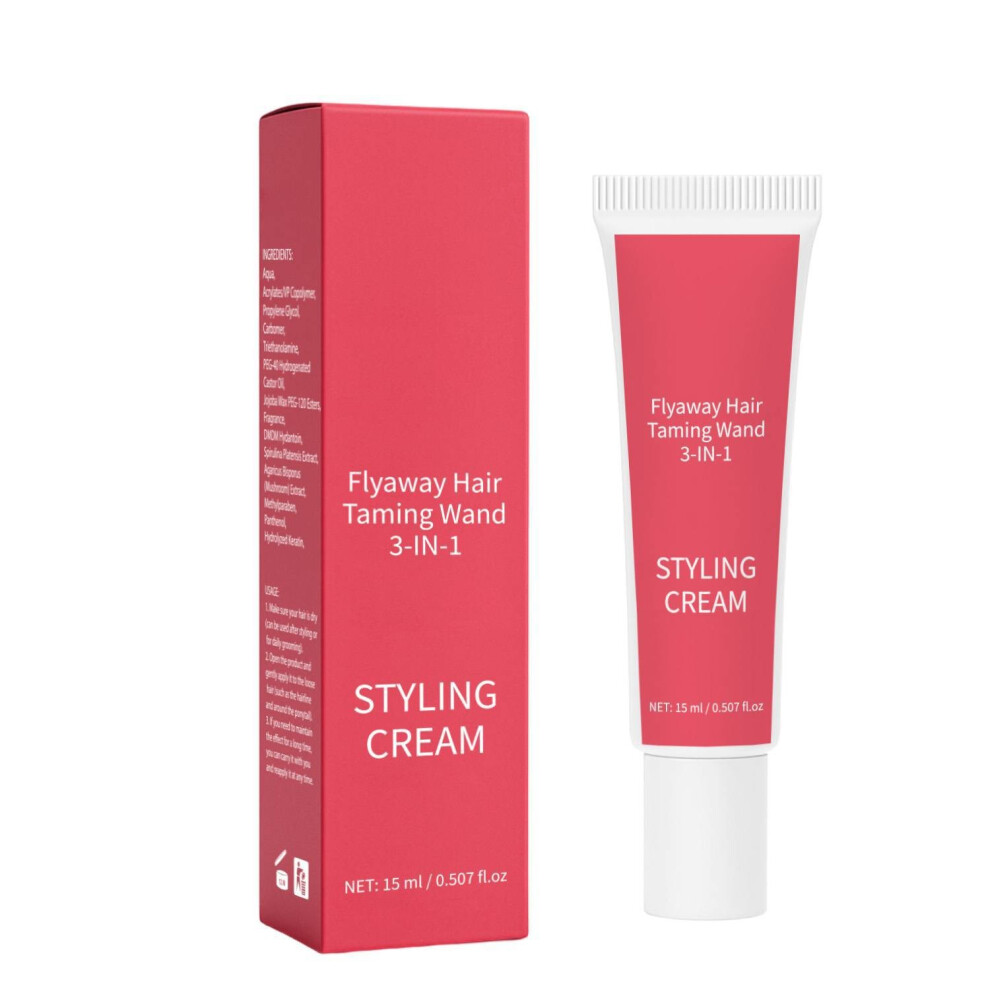 Pink/Cream () Hair Cactus Fruit 3-In-1 Styling Taming Wand Tame Flyaways Frizz Style Edges 15Ml