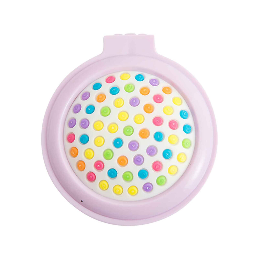 (Purple) Candy Color Folding Comb Portable Solid Color Makeup Mirror Massage Comb