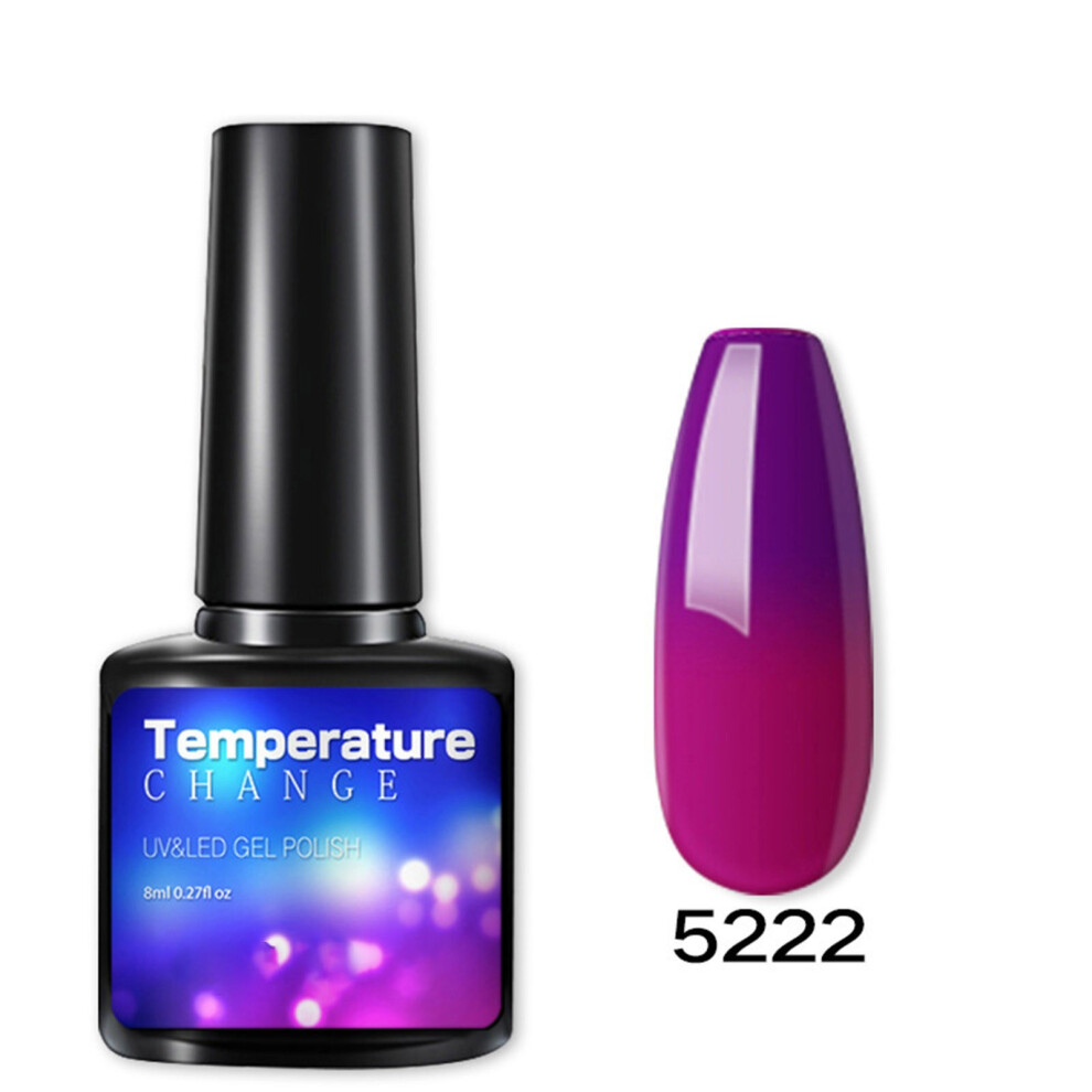 Purple (Purple) Temperature Change Nail Glue Gradient Phototherapy Nail Polish Glue Tool 8Ml