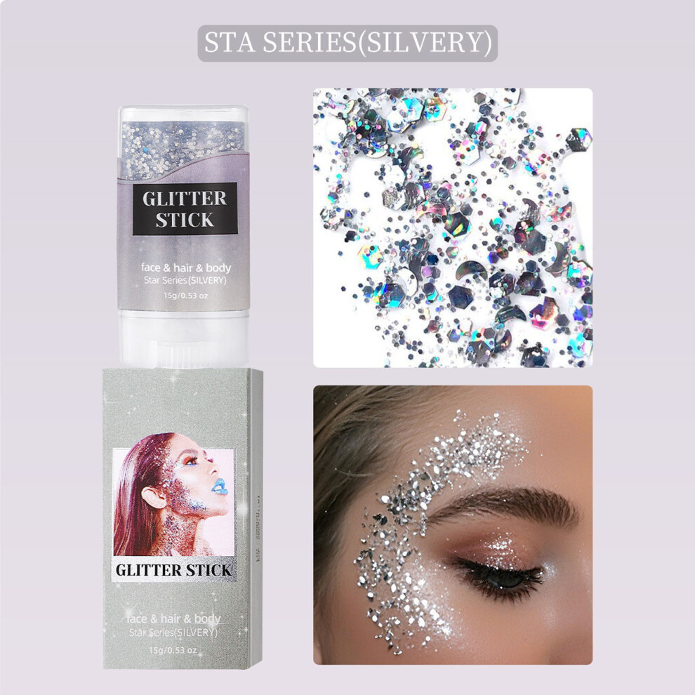 (Silver) Cosmetic Glitter Body Hair Face Eye Nail For Festival Carnival Concert Party-image-OPC-PM9P7HR-NEW