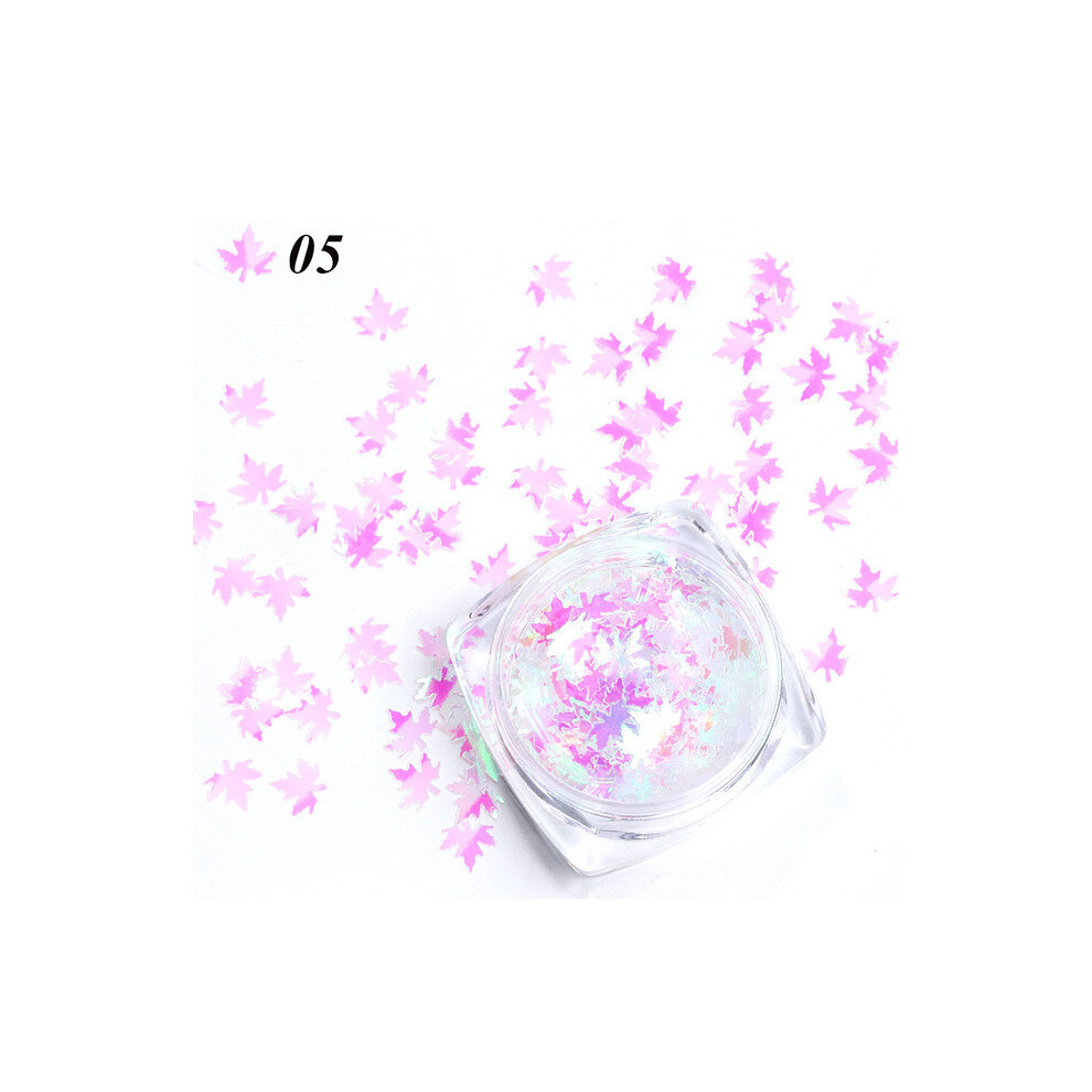 (E) Glittering Maple Leaf Nail Art Glitter Snowflake Sequin Sequin Sticker