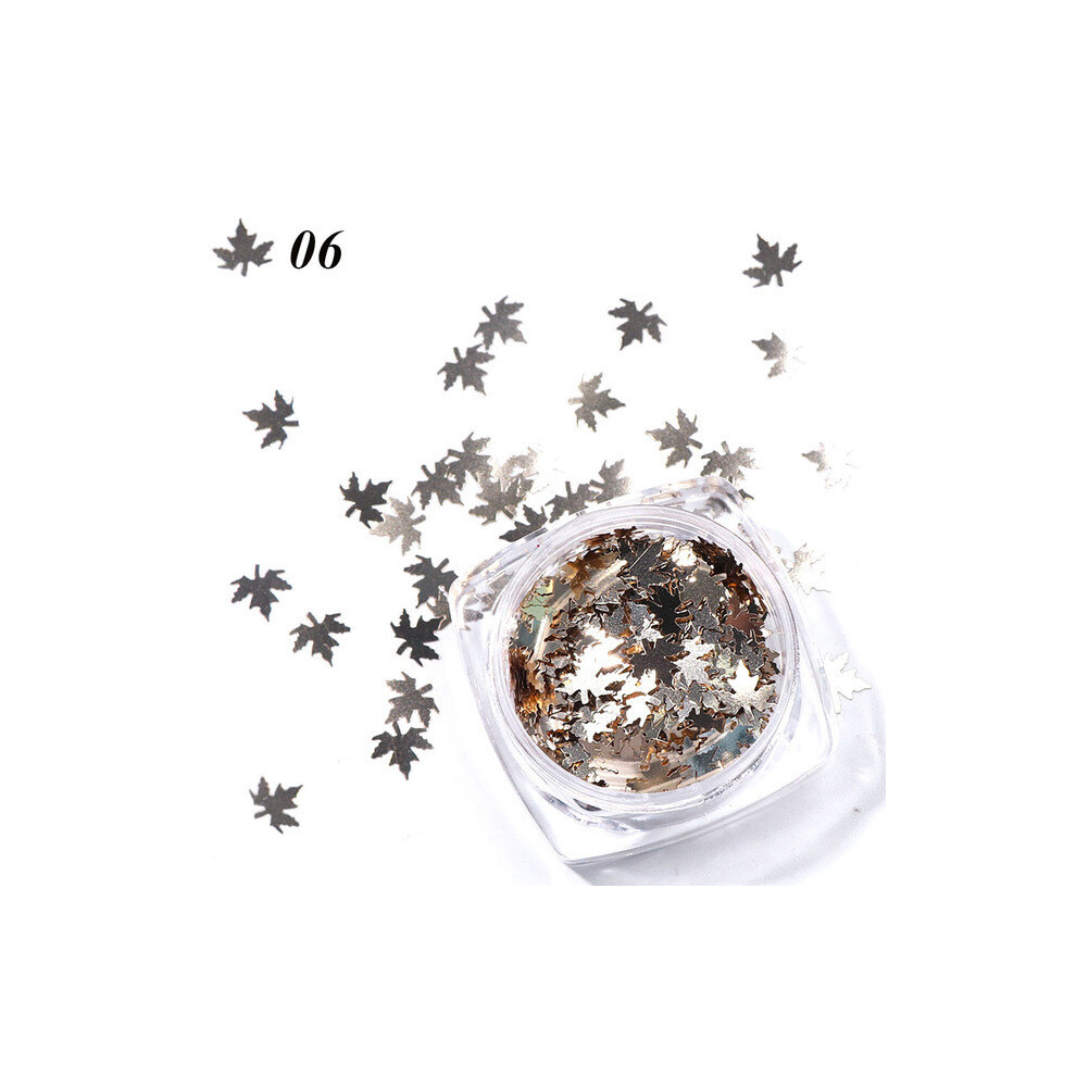 (F) Glittering Maple Leaf Nail Art Glitter Snowflake Sequin Sequin Sticker