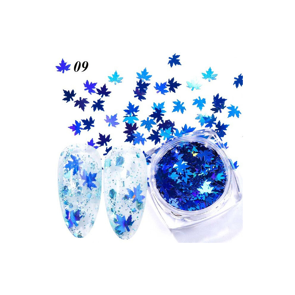 (I) Glittering Maple Leaf Nail Art Glitter Snowflake Sequin Sequin Sticker