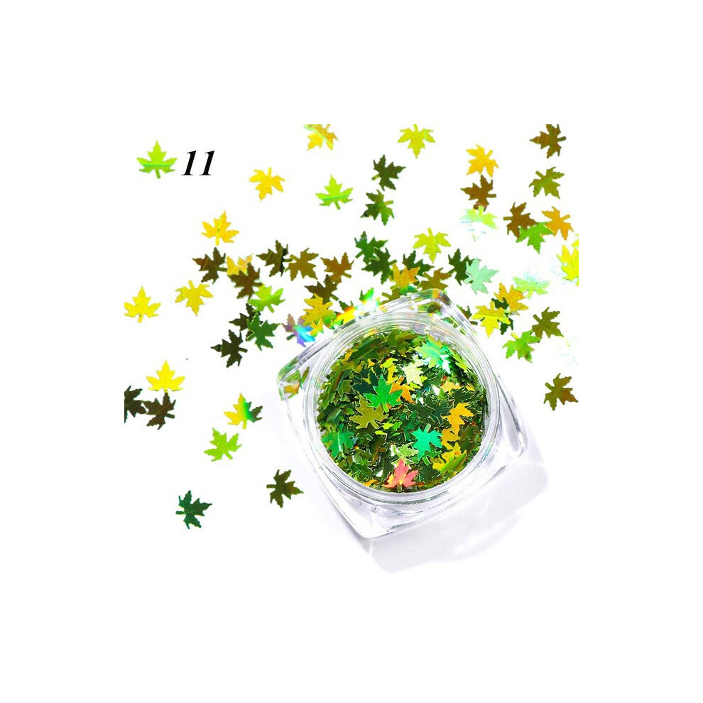 (K) Glittering Maple Leaf Nail Art Glitter Snowflake Sequin Sequin Sticker