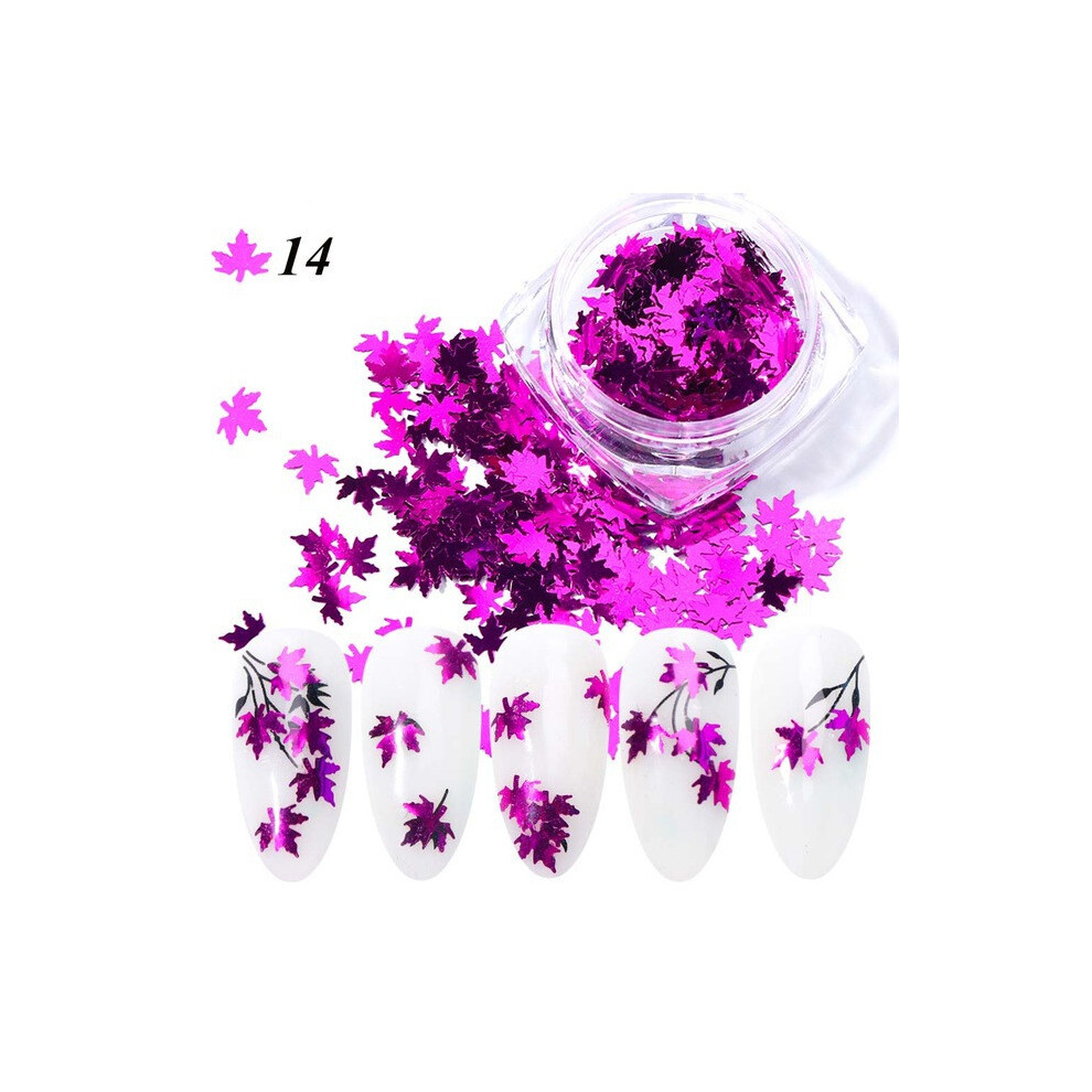 (N) Glittering Maple Leaf Nail Art Glitter Snowflake Sequin Sequin Sticker