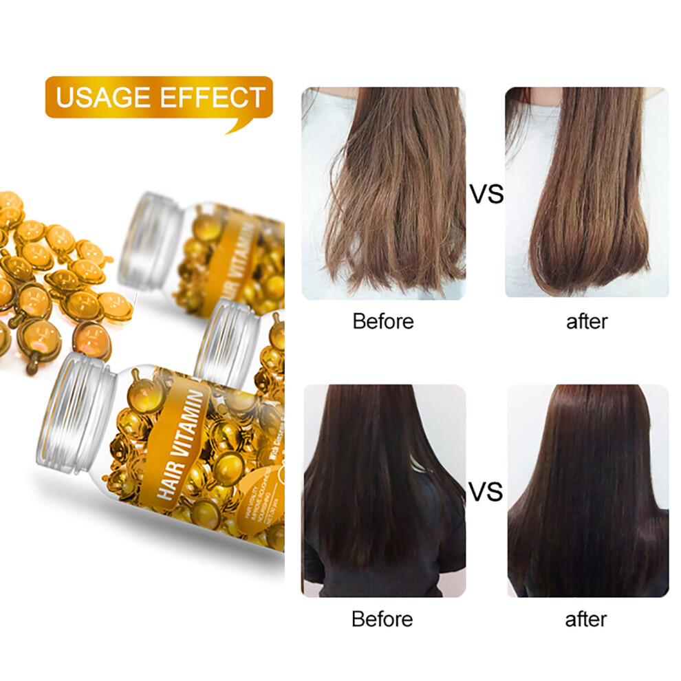 (Orange) Hair Oil 30 Capsules Hair Oil With For Split Ends Keratin Hair Moisturizing Conditioner Repair For Dry Or Damaged Hair Of All Types