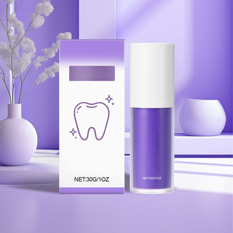 (Purple) 30g Purple Teeth Toothpaste Toothpaste Removes Tooth Stains Gentle Care