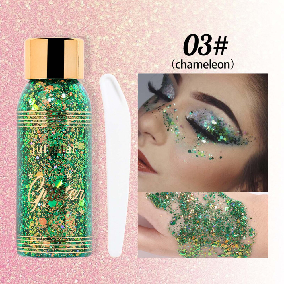 (Multicolor) Broken Diamond Powder Explosion Style Dazzling Stage Nightclub Makeup Sequin Eye 30ml