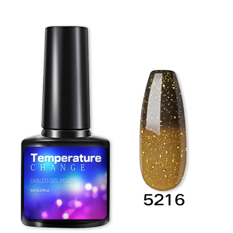(B) Temperature Change Nail Glue Gradient Phototherapy Nail Polish Glue Tool 8ml