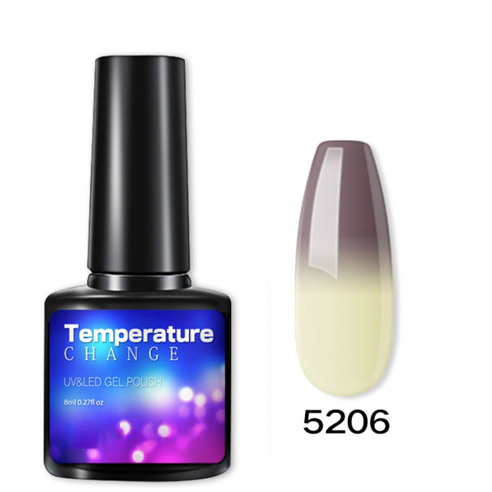 Gray (Gray) Temperature Change Nail Glue Gradient Phototherapy Nail Polish Glue Tool 8Ml