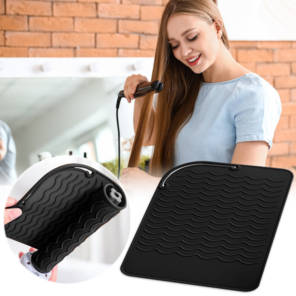 Black (Black) Curling Iron Insulation Set Hair Straightener Insulation Bag Scalding Splint Hair Stick Insulation Pad