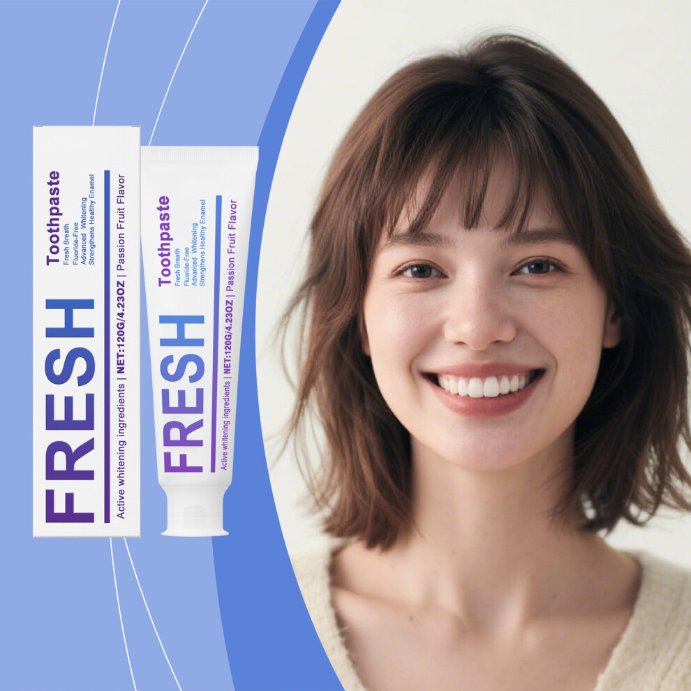 (Multicolor) Purple White And Stain Removal Toothpaste Improves Yellow Teeth And Refreshes The Mouth For Daily Cleaning And Oral Care Toothpaste 120g
