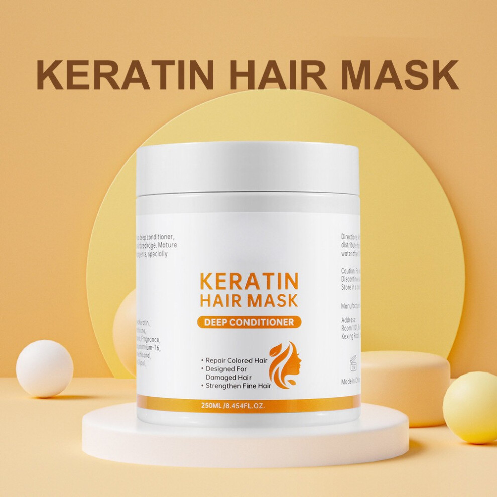 Yellow (Yellow) Keratin Non Steaming Mask Multi Effect Care Dry And Rough Hair Conditioner 250Ml