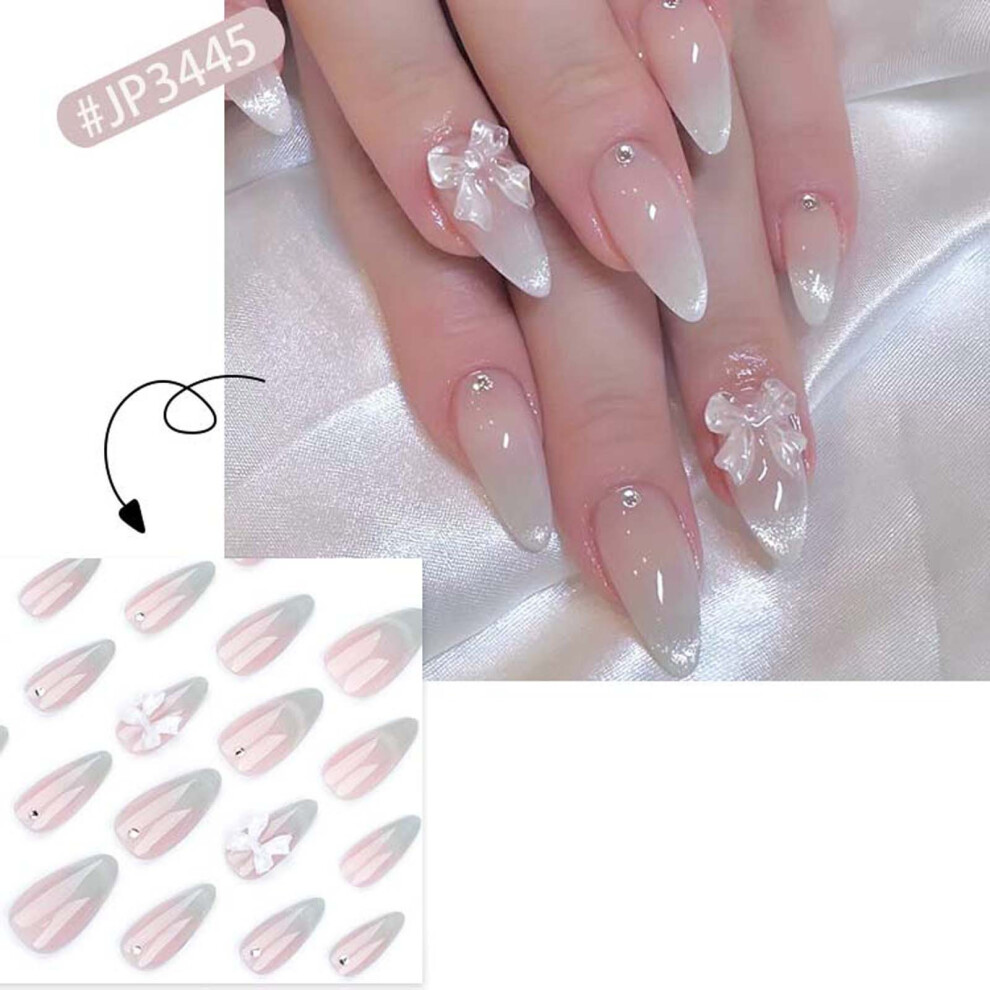 (Multicolor) Press- Short Nails Press- Short  False Nails With Nail Glue Reusable Glue- Nails 12 Sizes 1ml