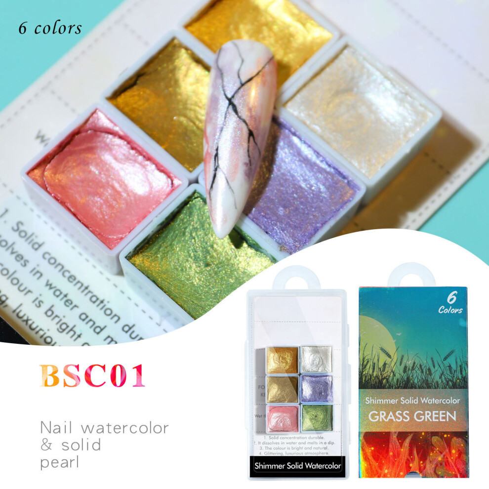 (Multicolor) Nail Art Watercolor Solid Pearlescent Pigment For Bloom-ing And Painting