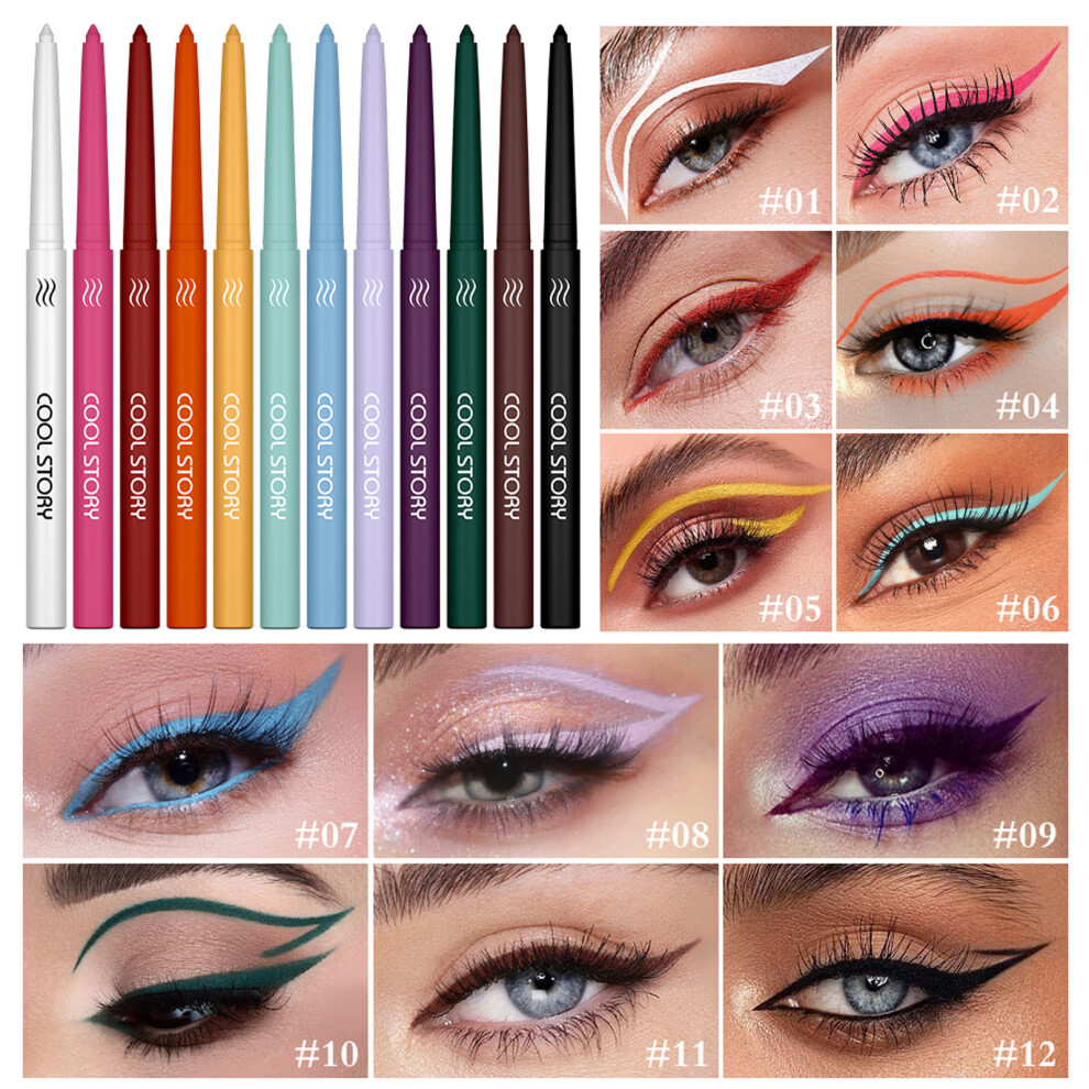 (Multicolor) Gel Eyeliner Metalliced Colour Changing Eyeliner Colour Changing Shimmering Long Lasting Waterproofed Eyeshadow Pencil