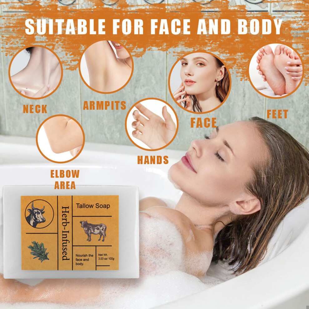 (Multicolor) Tallow Balm Soap Hand Made Soap Cleansing Face And Back Beauty Soap Oil Control Moisturizing Face Wash Bath Soap 100g-image-OPC-PM9P8HS-NEW