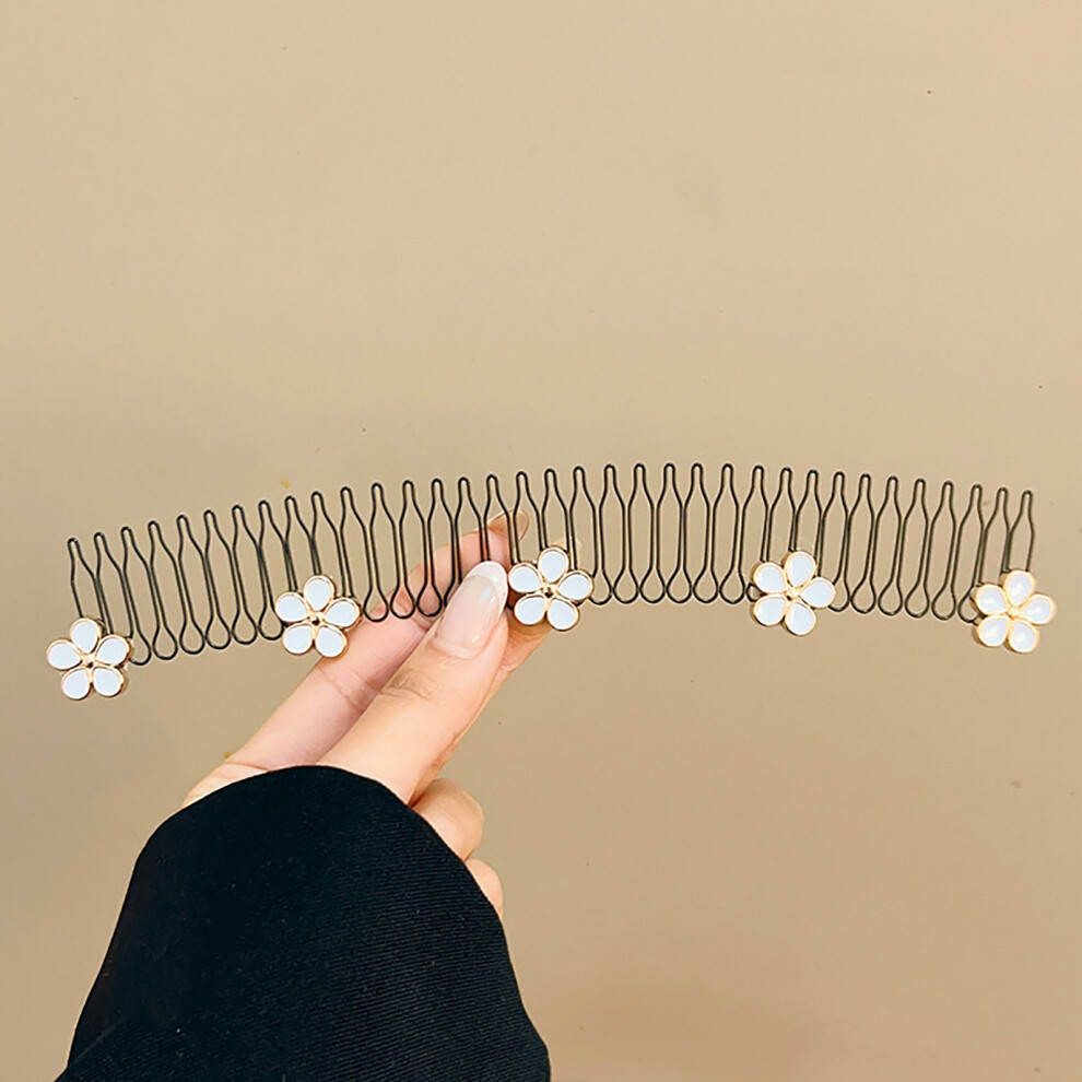 (A) Camellia Hair Fragmentation Hairpin Invisible Headband Female Hair Fragmentation Artifact Pull Hair Comb Back Hair Clip