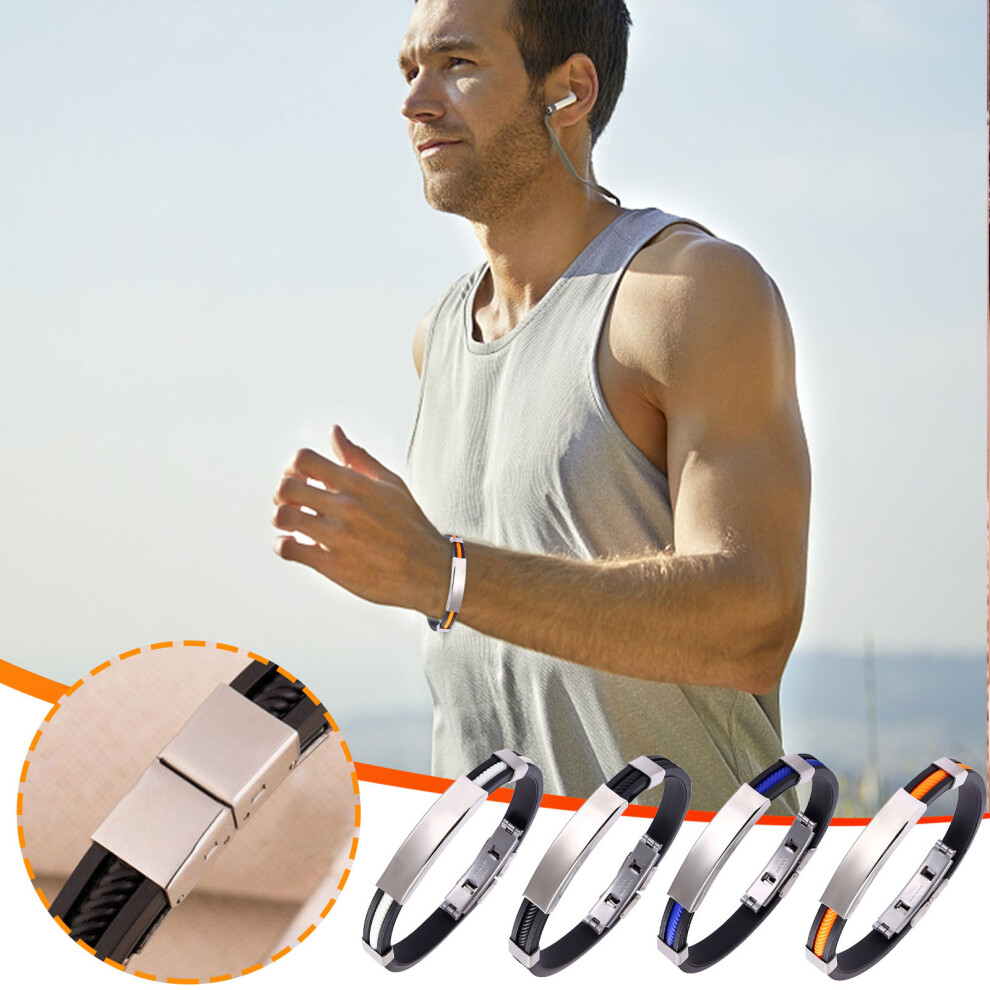 (Multicolor) Titanium Anion Silica Gel Detumescence Exercise Wrist Strap