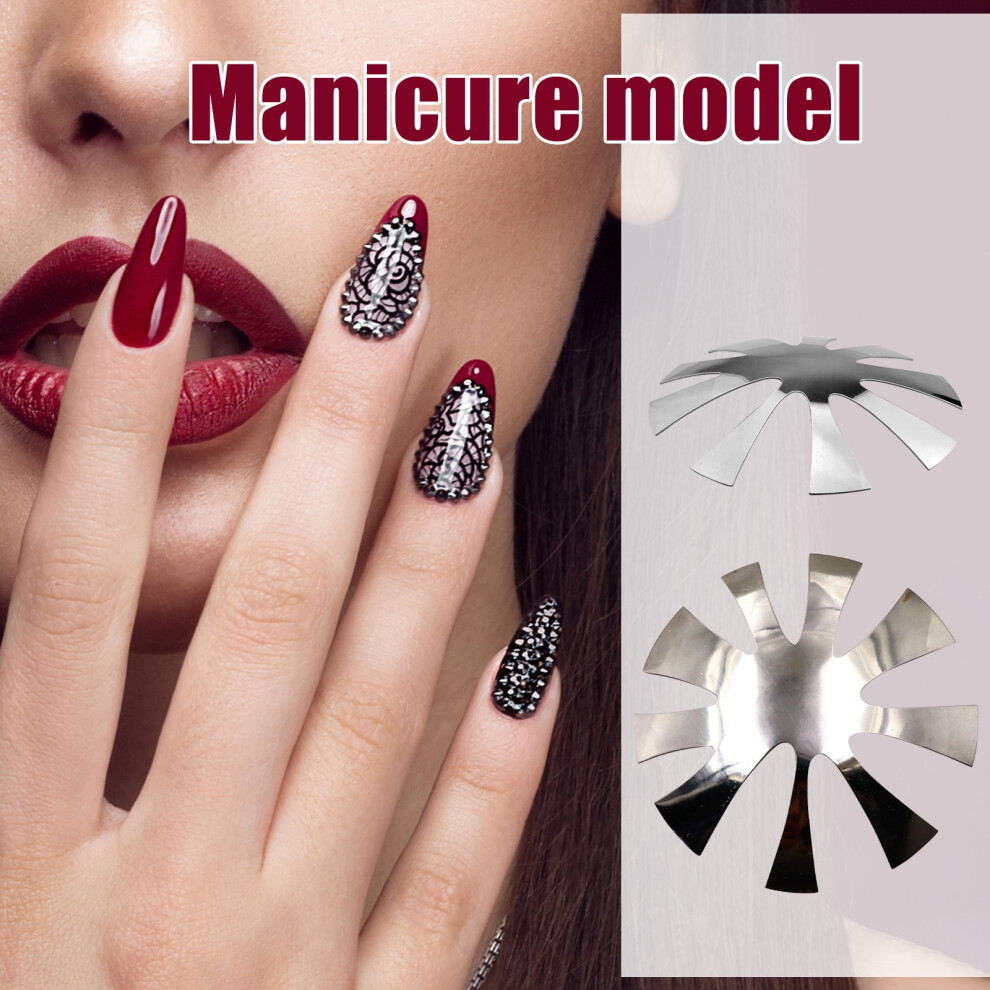 White (White) Pro 9 Sizes Easy French Smile Cut V Line Shape Tips Manicure Nail Cutter