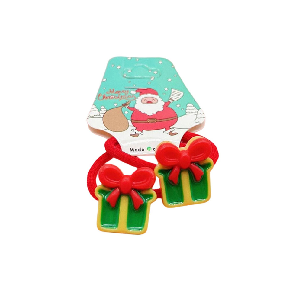 (C) Children's Christmas Hair String Baby Christmas Hair Clip Santa Claus Hair Clip Little Girl Elastic Hair String