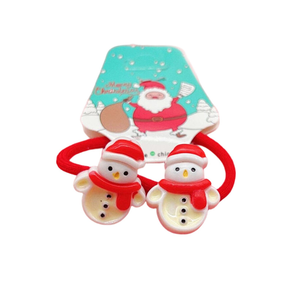 (F) Children's Christmas Hair String Baby Christmas Hair Clip Santa Claus Hair Clip Little Girl Elastic Hair String