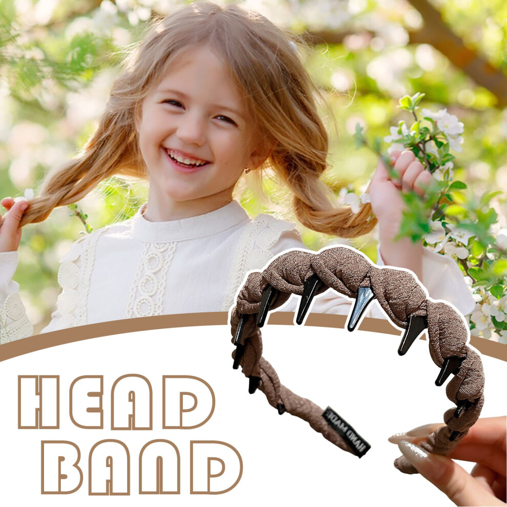 (C) Toothed   Female Daily External Headdress High Skull Top Pressure Hair Dough Twists Headband