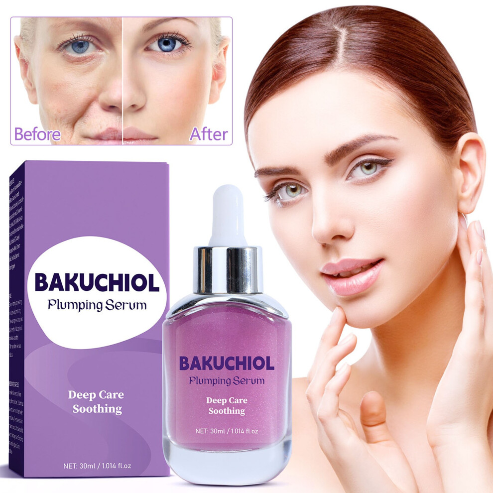 Purple (Purple) Bakuchiol Plumping Serum Pore And Wrinkle Retinol For Sensitive Enhances Firmness And Elasticity With Ceramide 30Ml