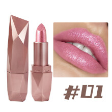 (A) 6-color Quicksand Gold Lipstick Fine Glitter Lipstick Moisturizing Gold Long-lasting Waterproof Lip Makeup