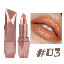 (C) 6-color Quicksand Gold Lipstick Fine Glitter Lipstick Moisturizing Gold Long-lasting Waterproof Lip Makeup