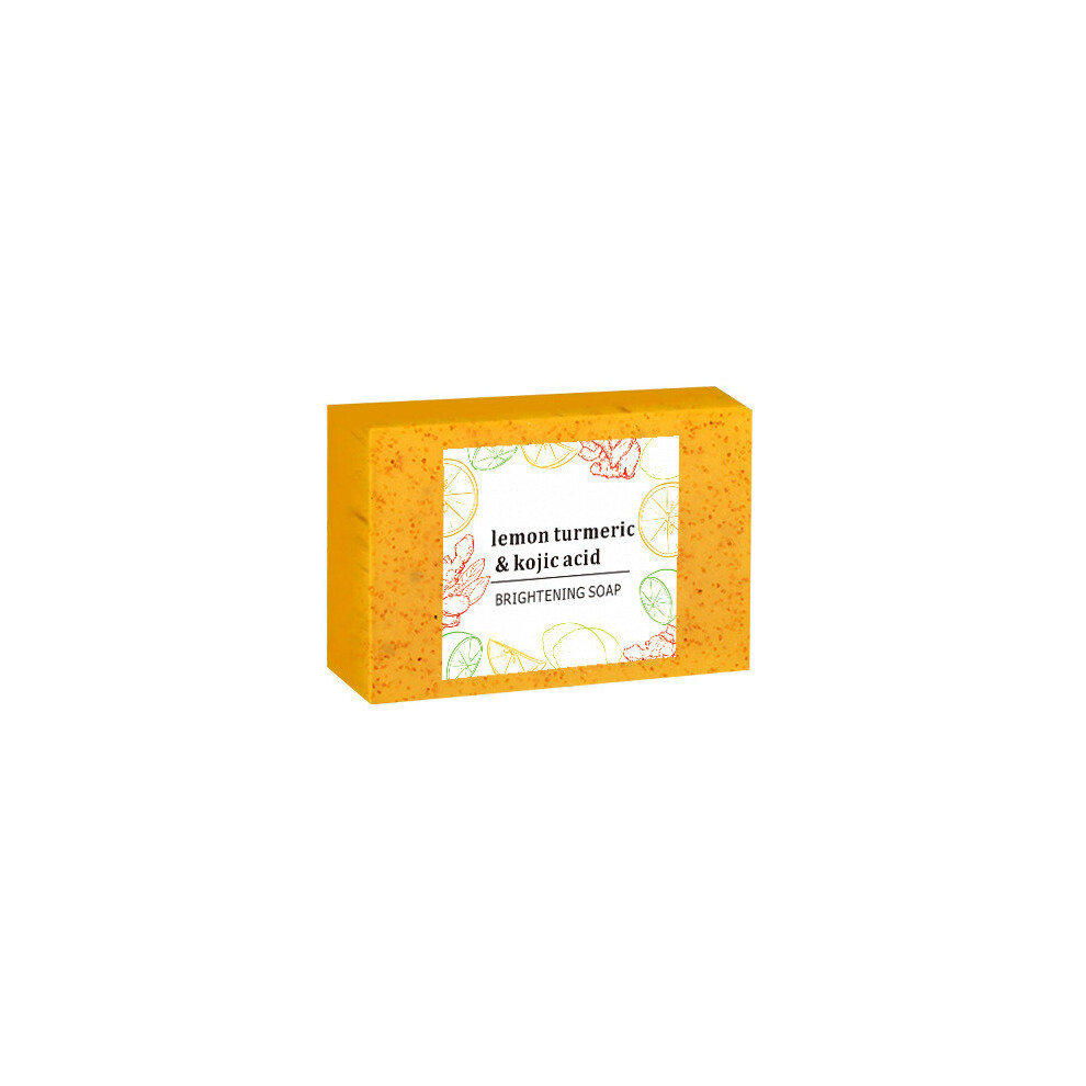 (A) Soap Lemon Turmeric Soap Tablets Cleansing Turmeric Soap Facial And Body Shower Soap Firming Pores And Removing Pigments 100g