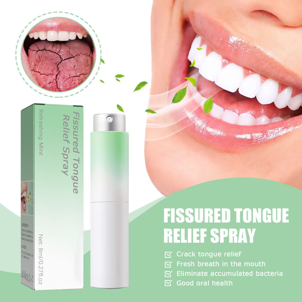 (Multicolor) Fissured Tongue Relief Spray,spray That Rapidly Refreshes Your Breath.8ml