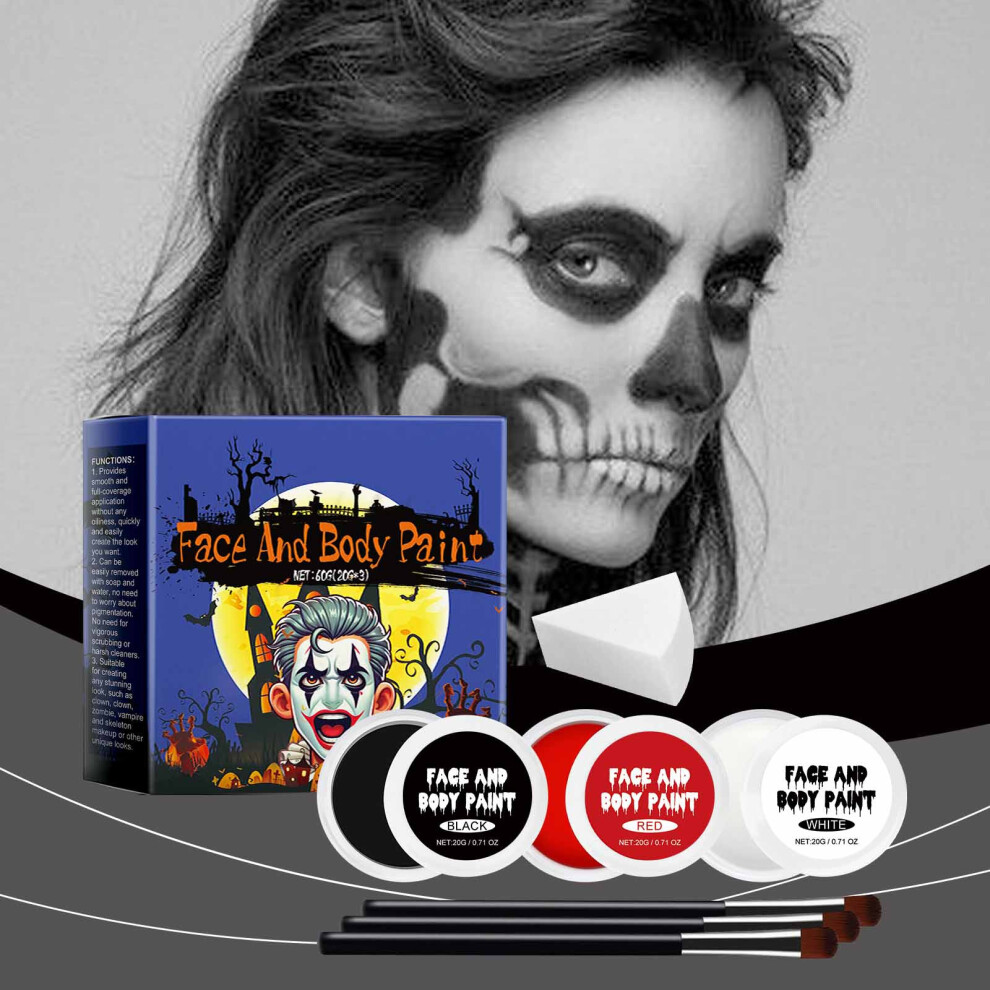 (Multicolor) Halloween Set Coverage Painting Make-up Makeup Clown Colorful