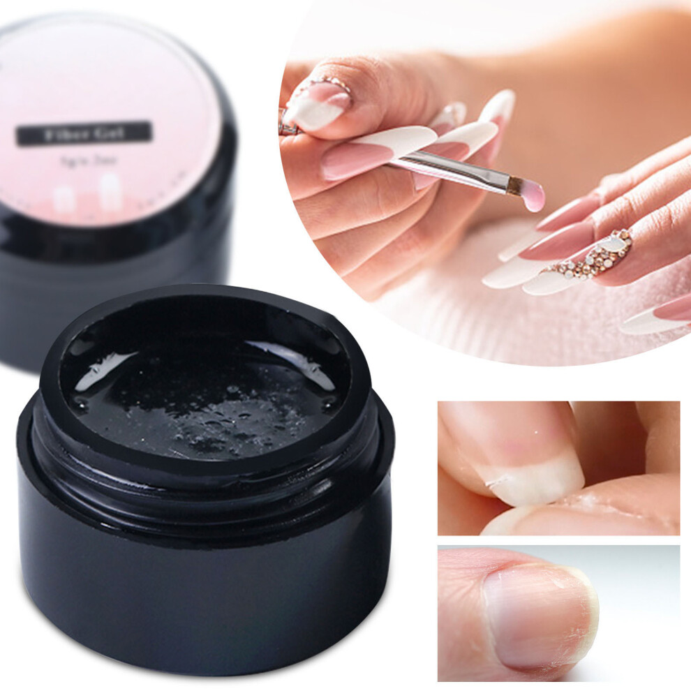 Black (Black) 5Ml Nail Fiber Gel Glass Fiber Extension Gel Varnish Repair Broken Nails Gel Nail Extension Skills Nail Enhancement Tool